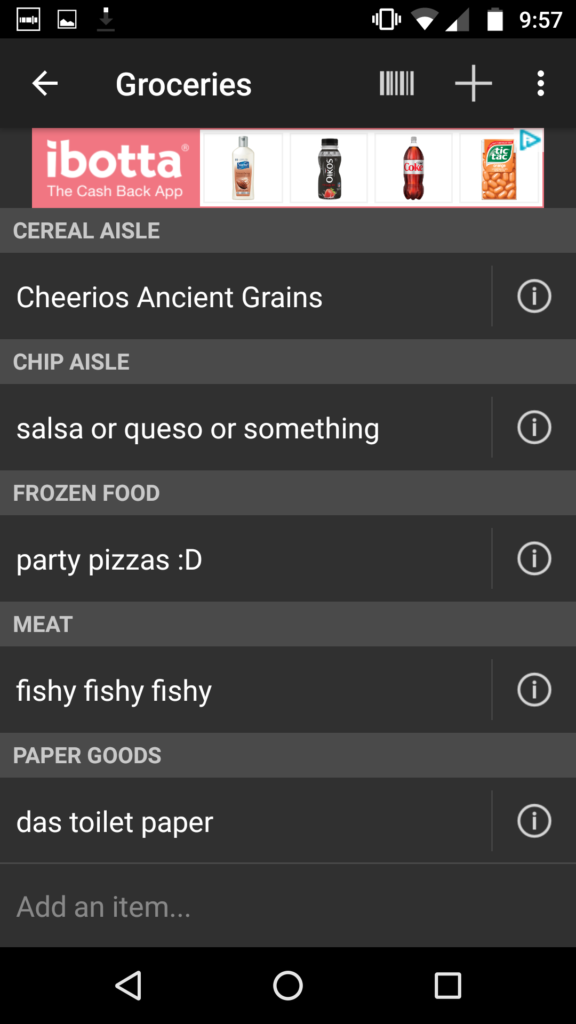 OurGroceries App