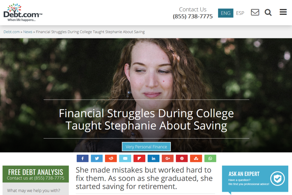 Poorer Than You's Stephonee featured in a Debt.com "Very Personal Finance" story