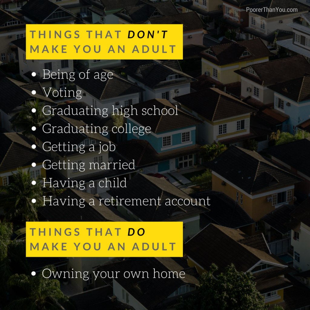 Things that do and do not make you an adult